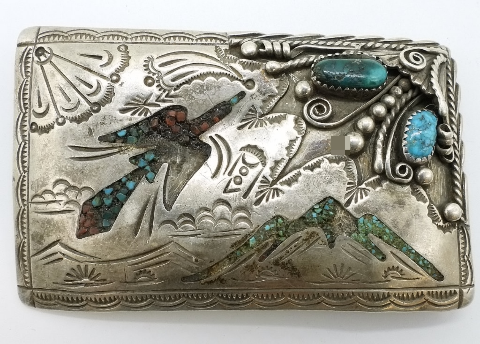 Navajo Sterling Turquoise Belt Buckle