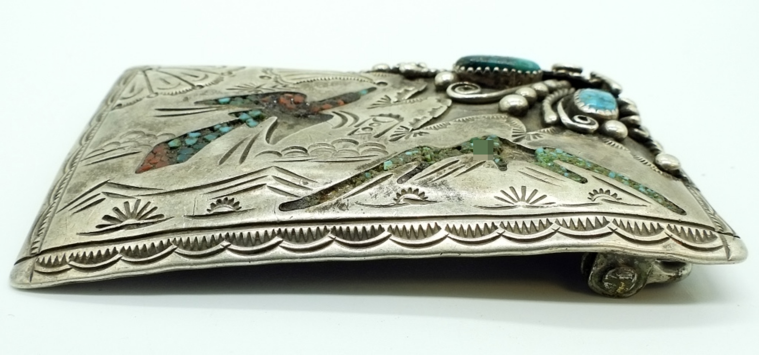 Navajo Sterling Turquoise Belt Buckle