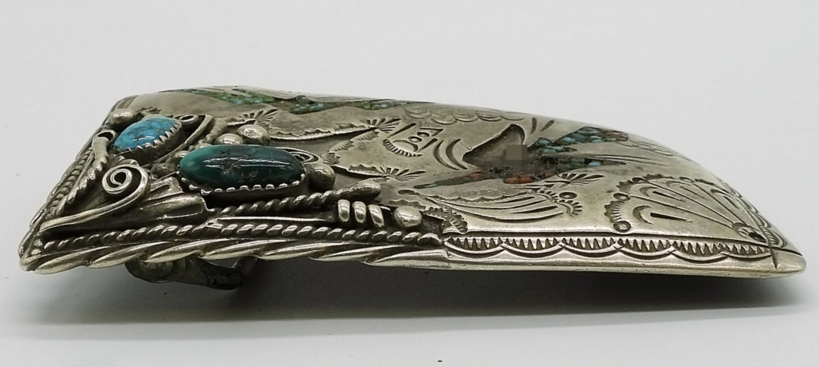 Navajo Sterling Turquoise Belt Buckle