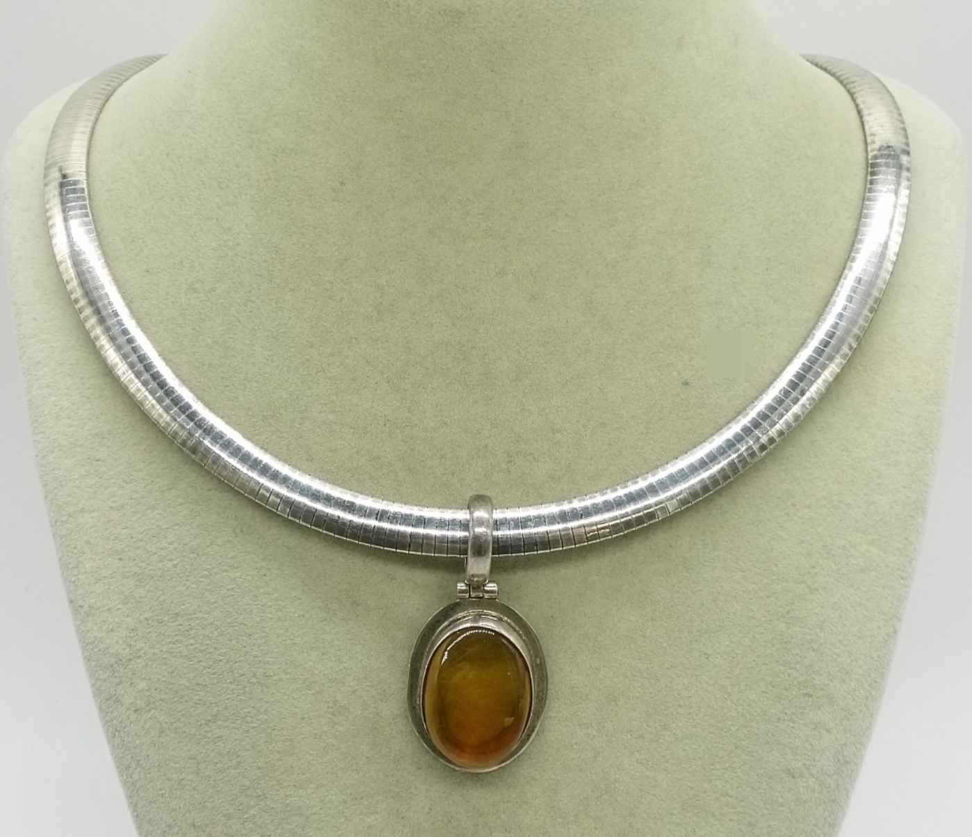 Sterling Silver Orange Pendant Necklace