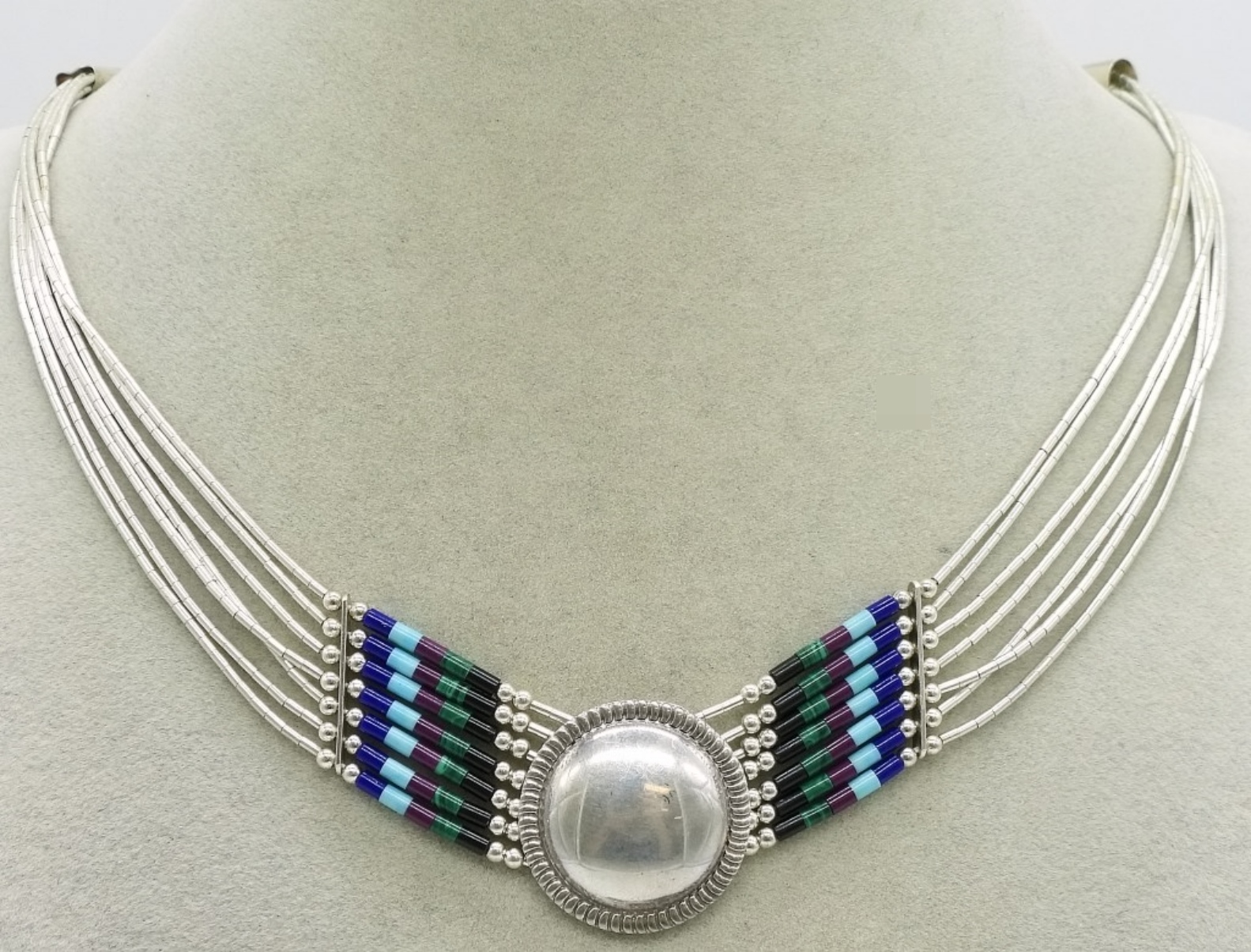 Sterling Turquoise Beaded Jewelry Set