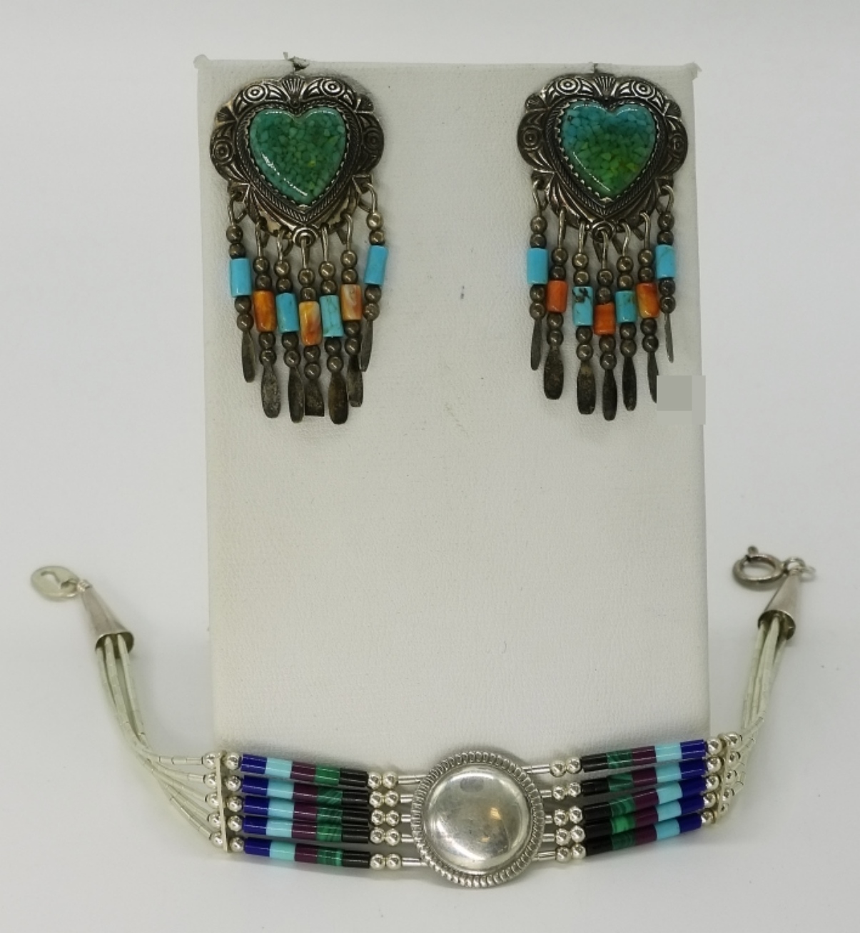 Sterling Turquoise Beaded Jewelry Set