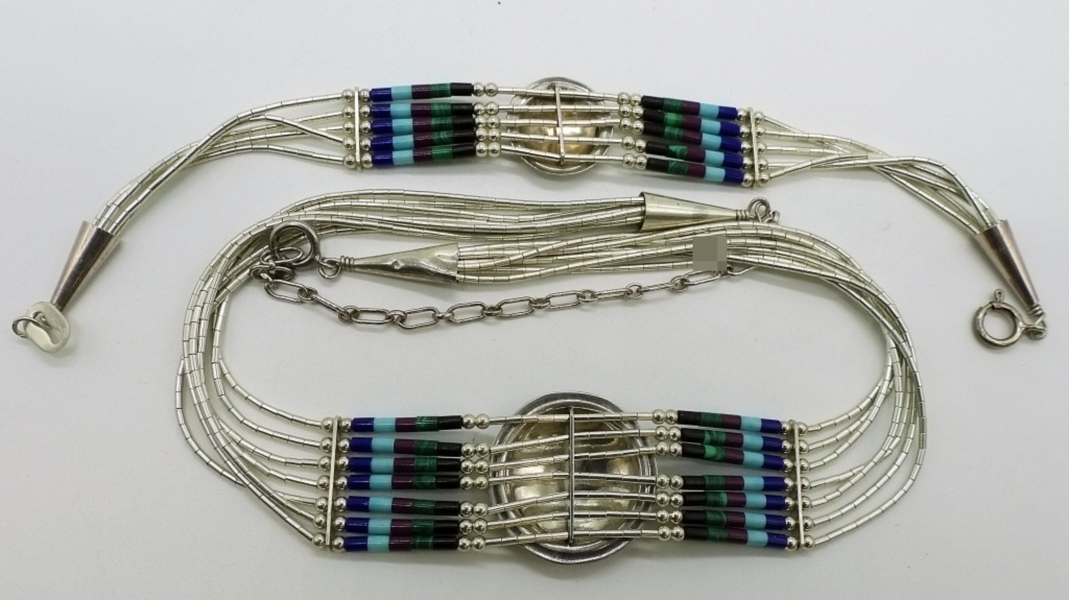 Sterling Turquoise Beaded Jewelry Set