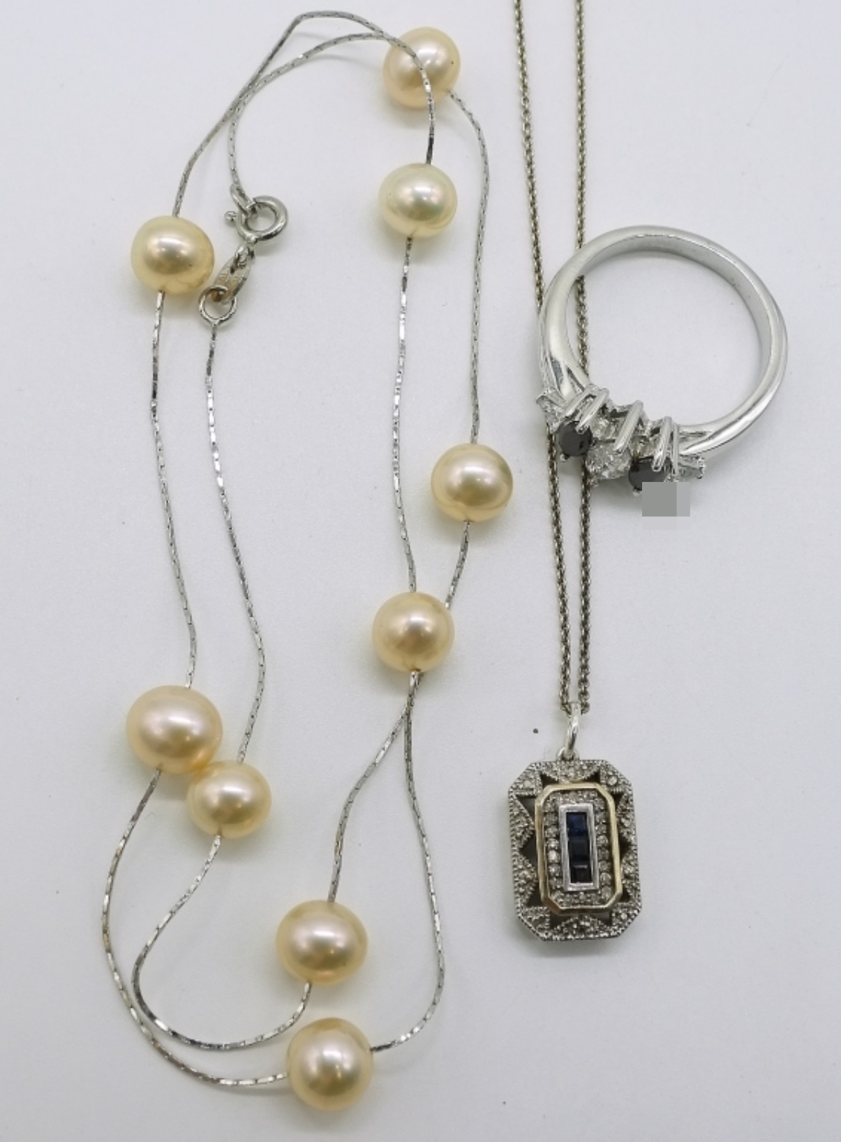 Sterling Moissanite Sapphire Jewelry Lot