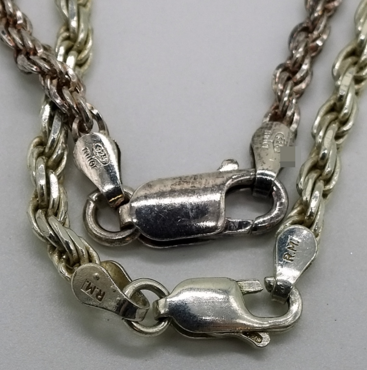2 Sterling Rope Chain Necklaces