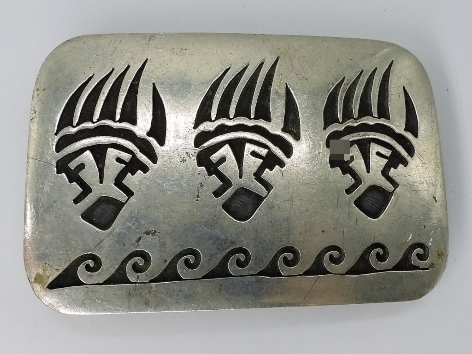 Sterling Native American Belt Buckle