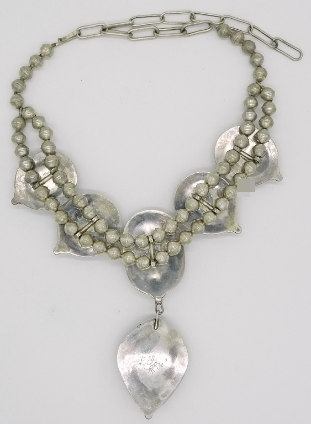 Sterling Silver Turquoise Pendant Necklace, 90.6 D