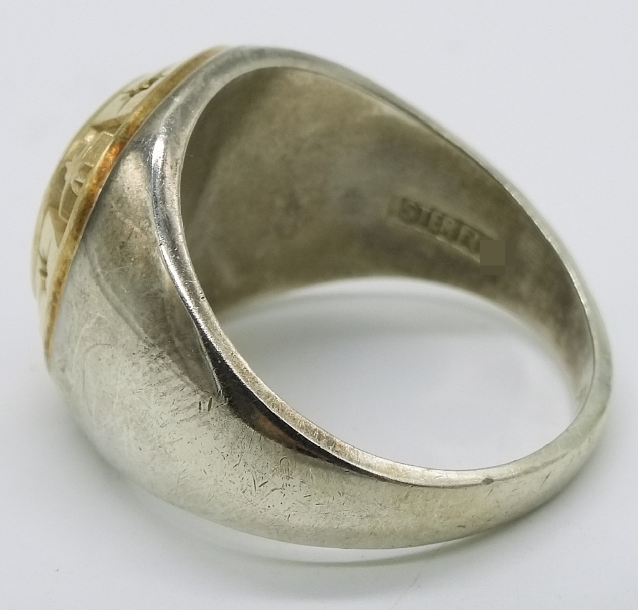 Sterling Gold-Tone Onyx Diamond Ring