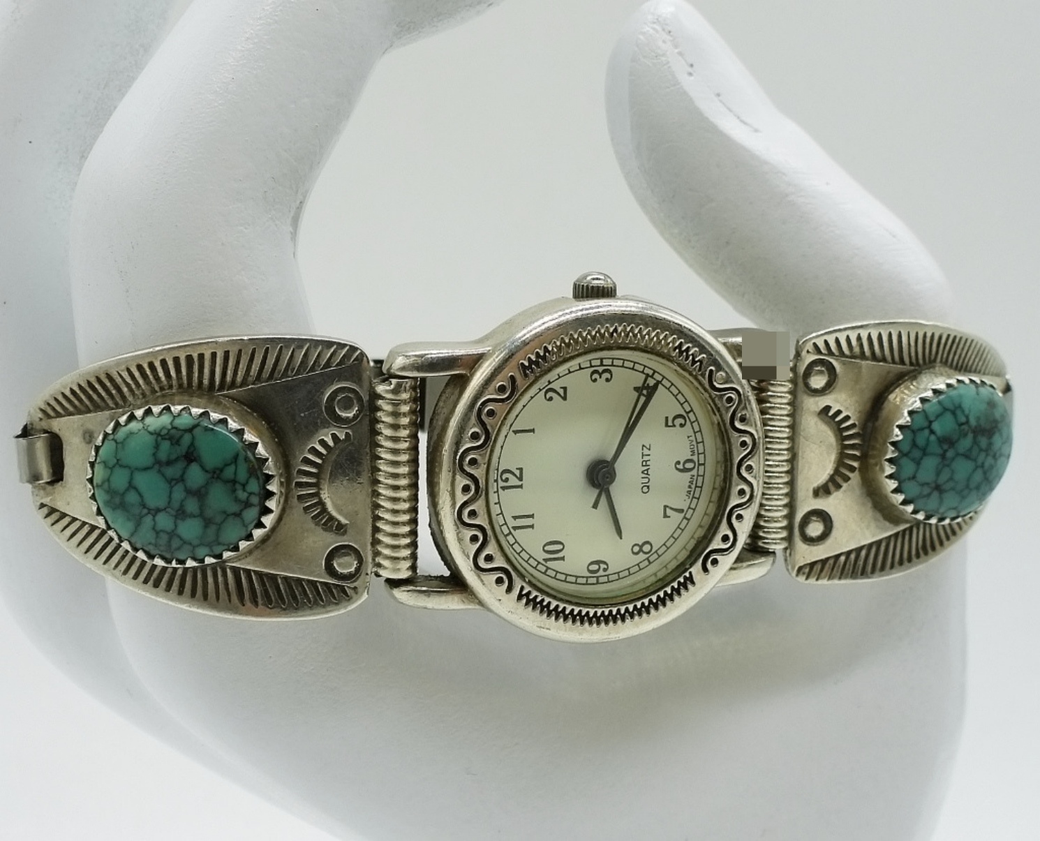 Sterling Turquoise Watch Bracelet