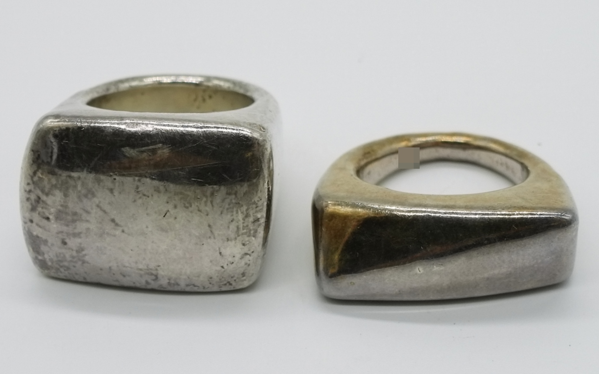 Sterling Silver Puffed Signet Rings