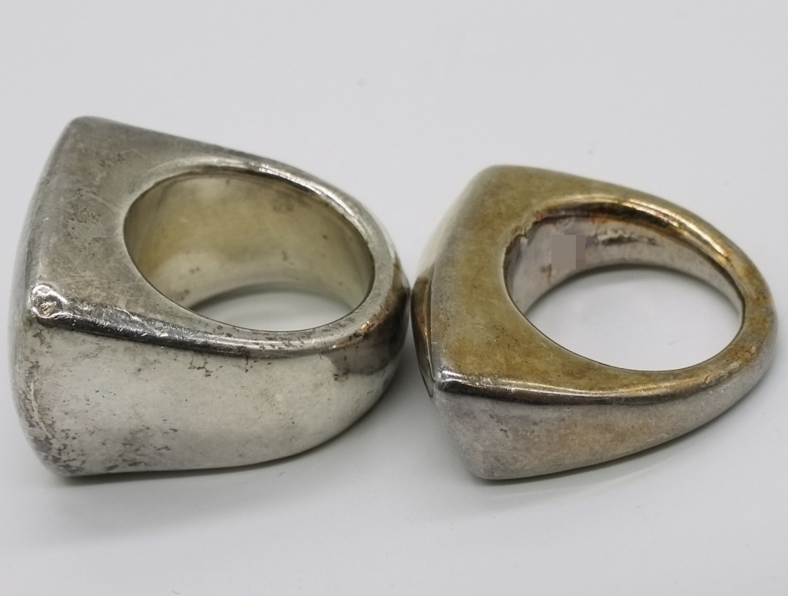 Sterling Silver Puffed Signet Rings