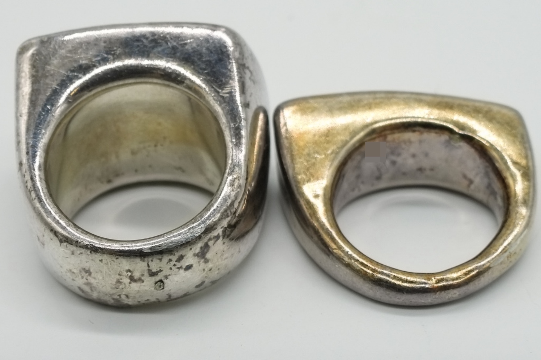 Sterling Silver Puffed Signet Rings