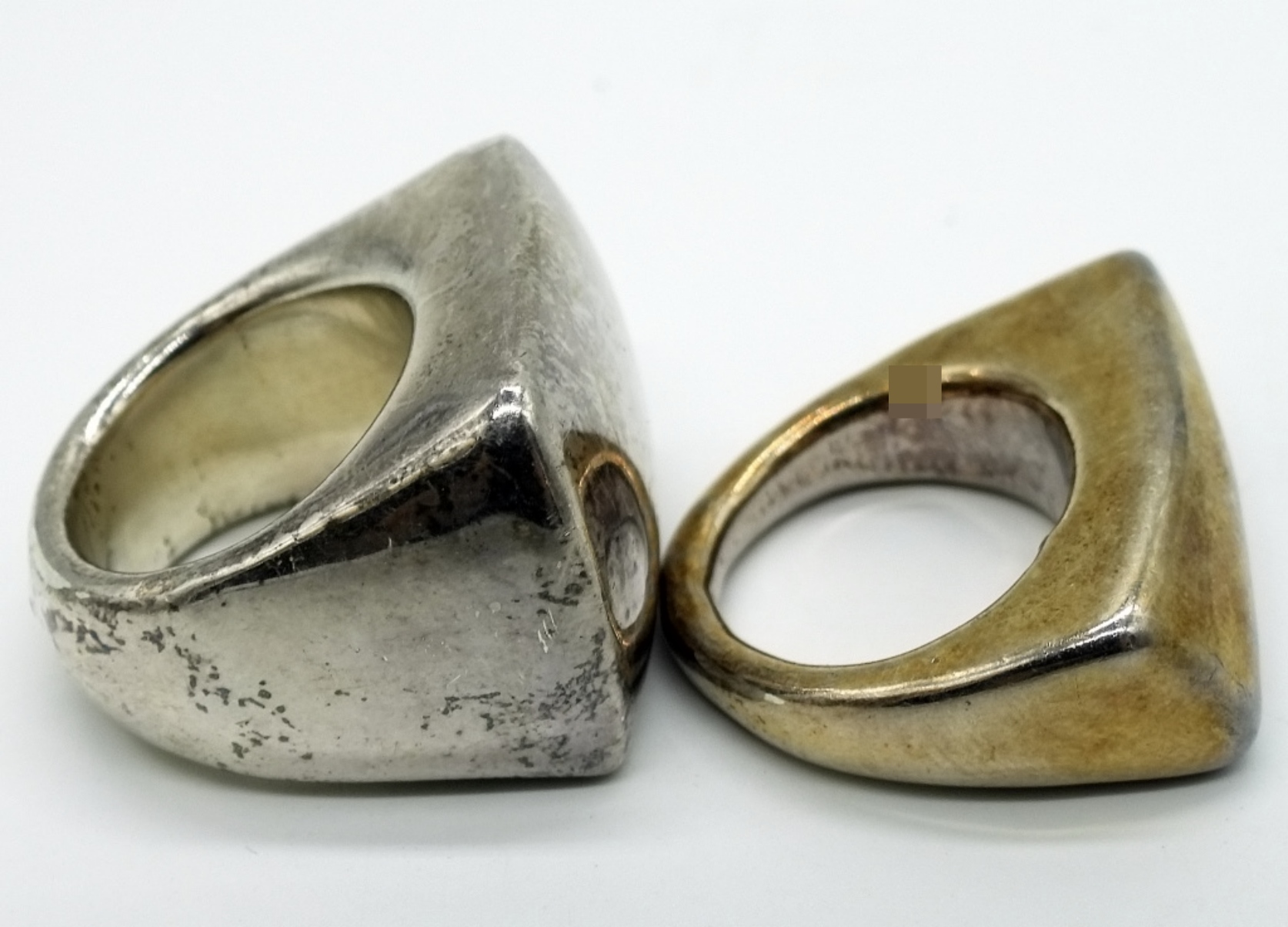 Sterling Silver Puffed Signet Rings