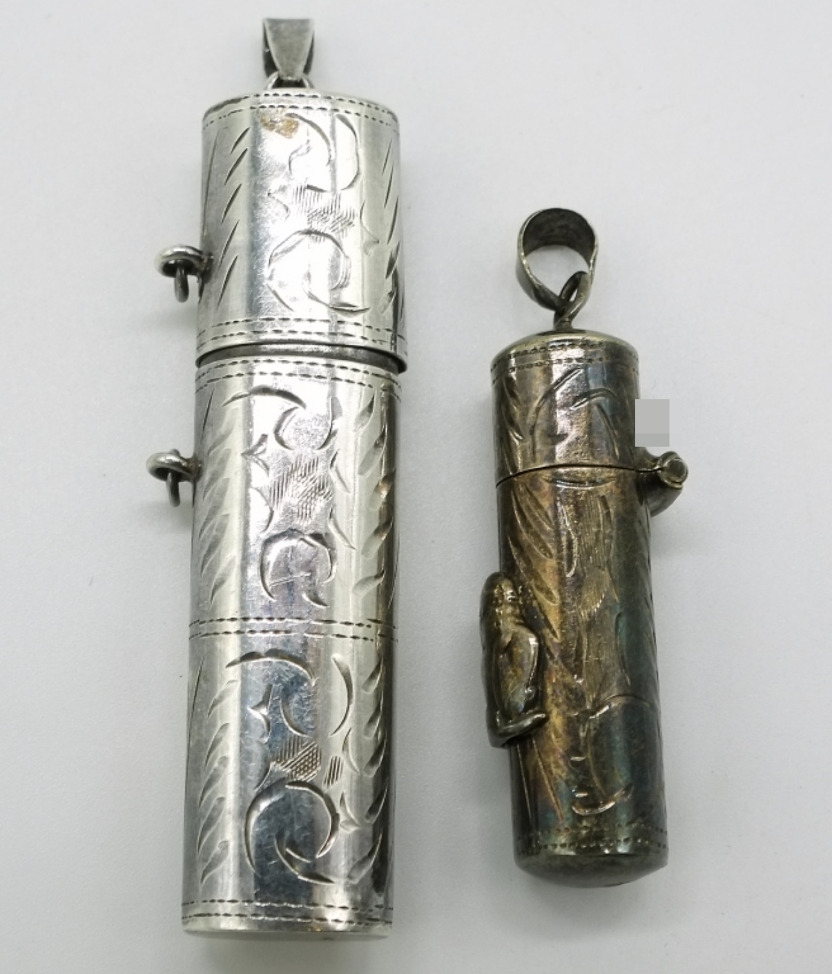 2 Sterling Container Pendants