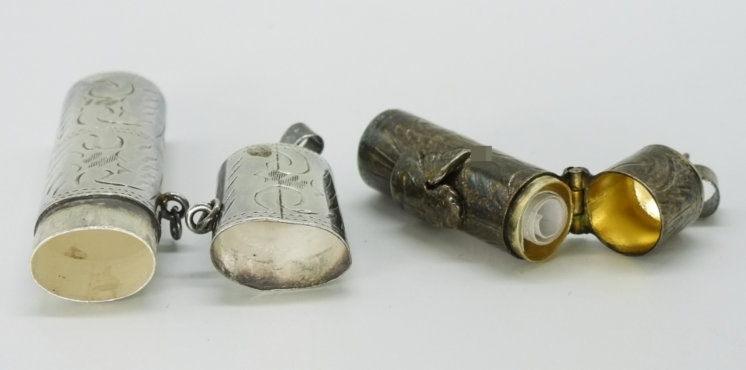 2 Sterling Container Pendants