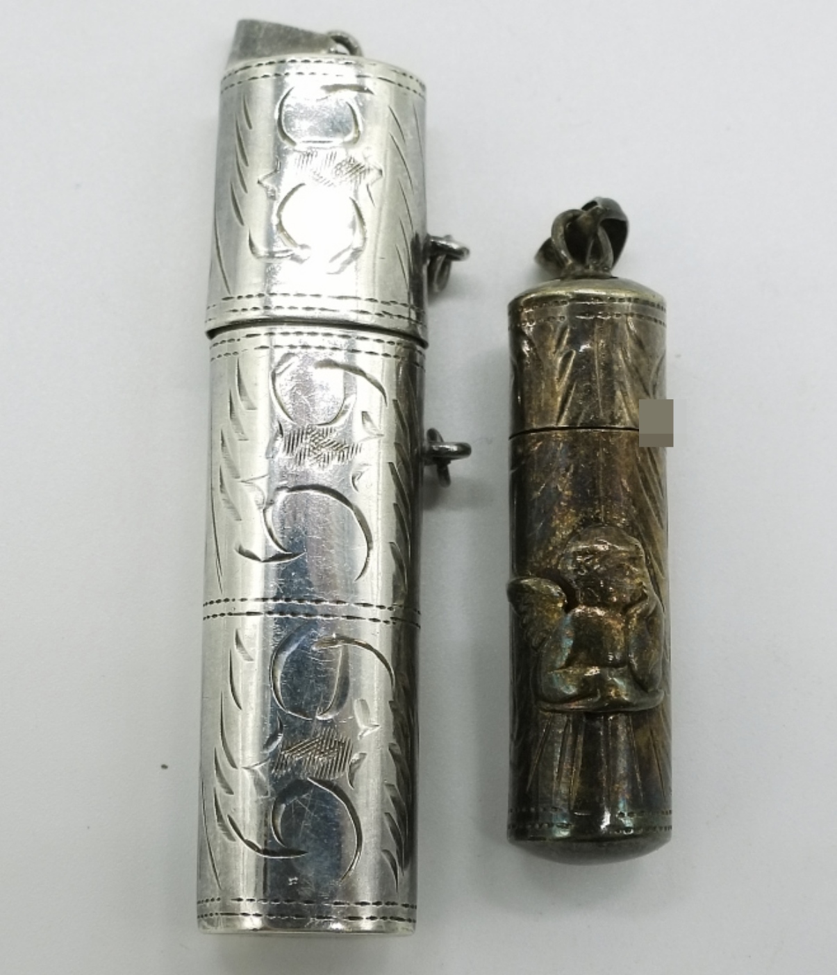 2 Sterling Container Pendants