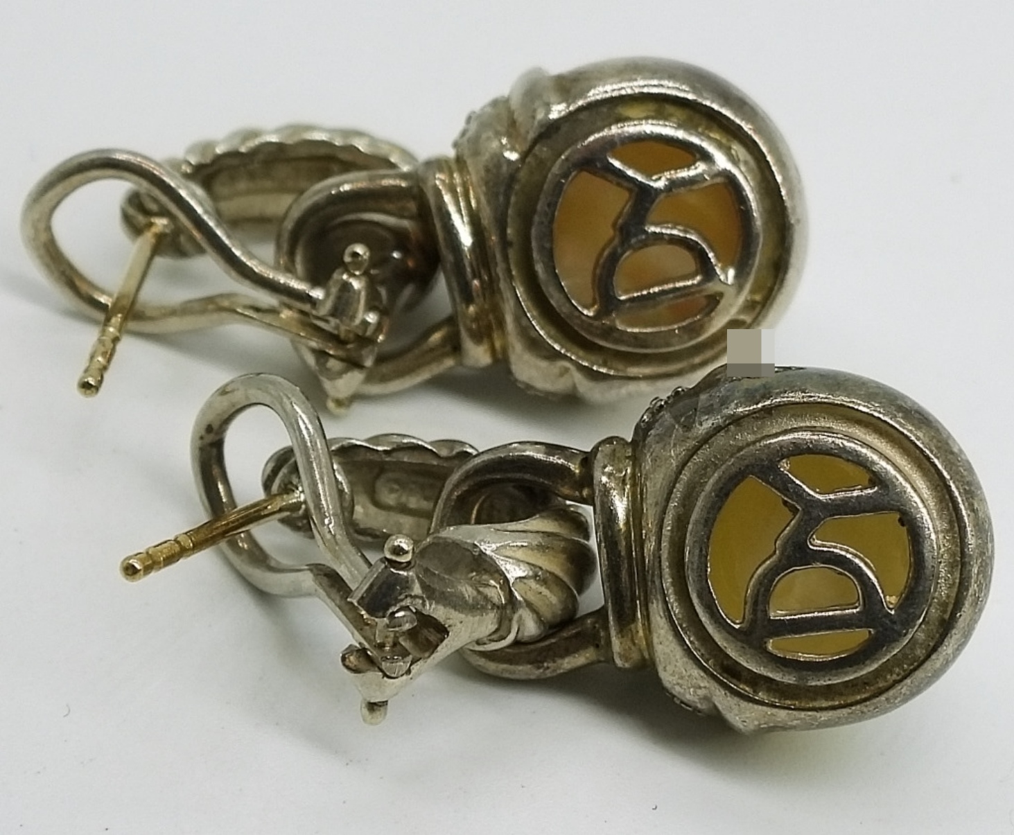 David Yurman Sterling Pearl Moissanite Earrings