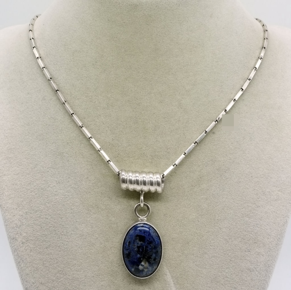 Sterling Silver Sodalite Pendant Necklace, 18"