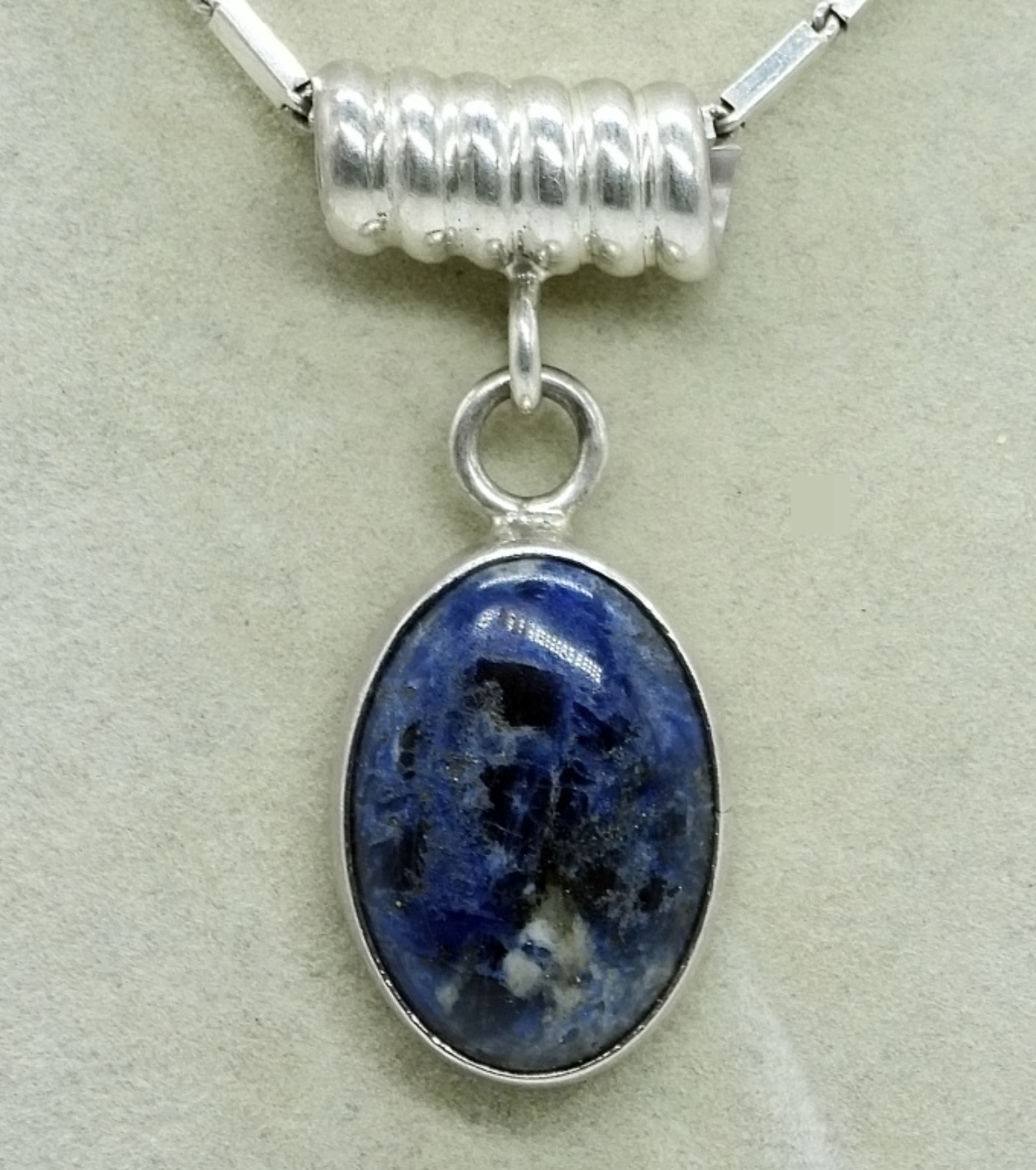 Sterling Silver Sodalite Pendant Necklace, 18"
