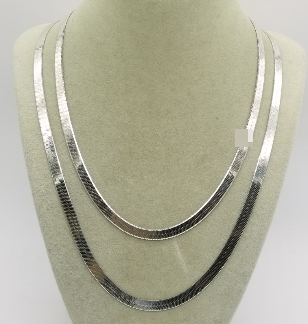 2 Sterling Silver Herringbone Chains