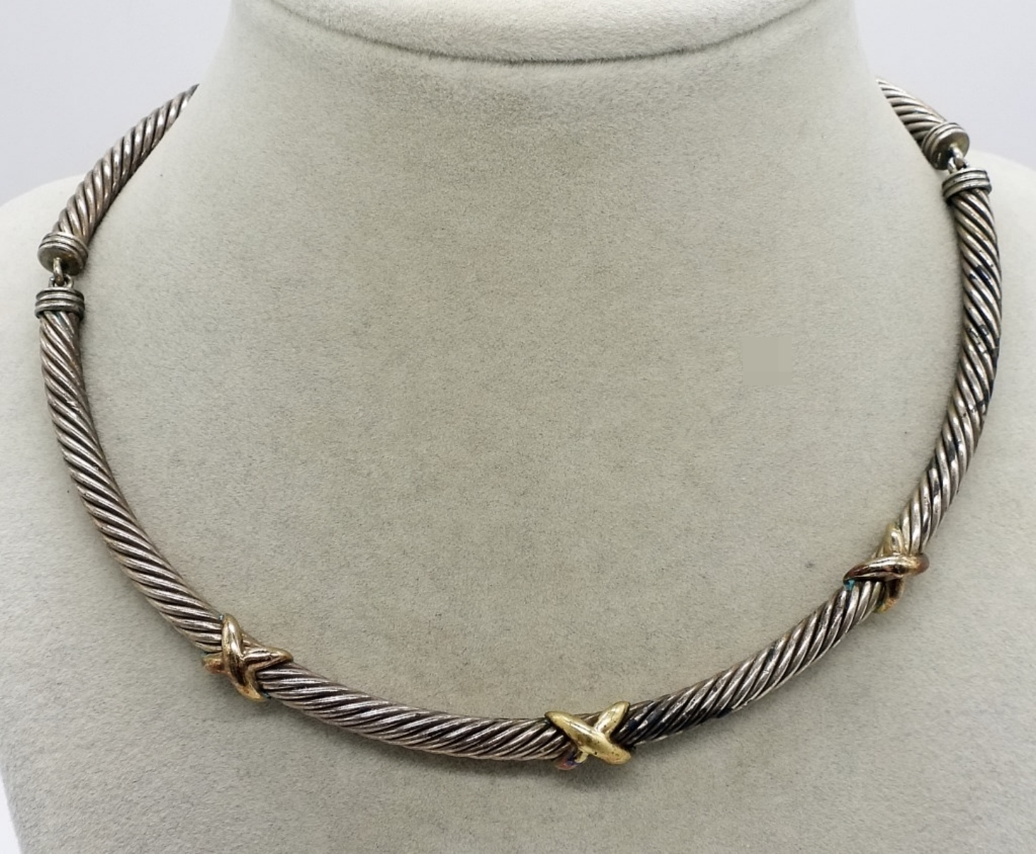 David Yurman Sterling / 14K Gold Necklace
