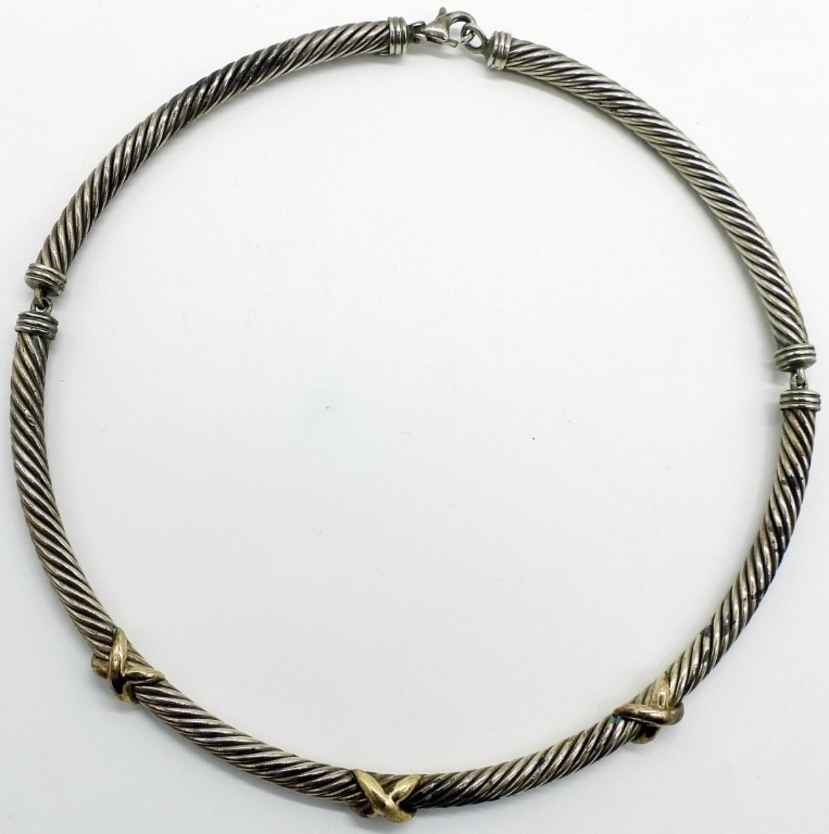 David Yurman Sterling / 14K Gold Necklace