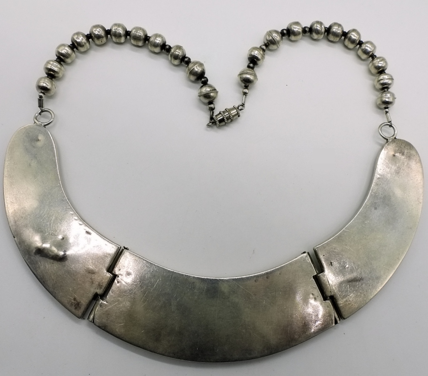 Sterling Silver Turquoise Inlay Necklace, 14 inche