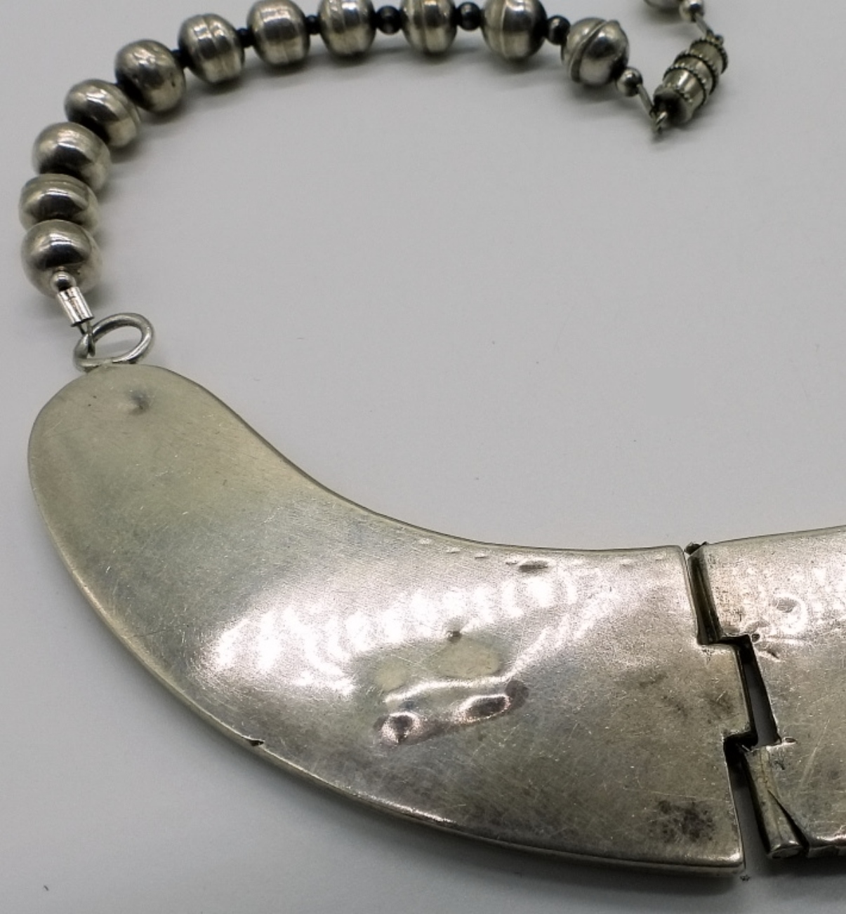 Sterling Silver Turquoise Inlay Necklace, 14 inche