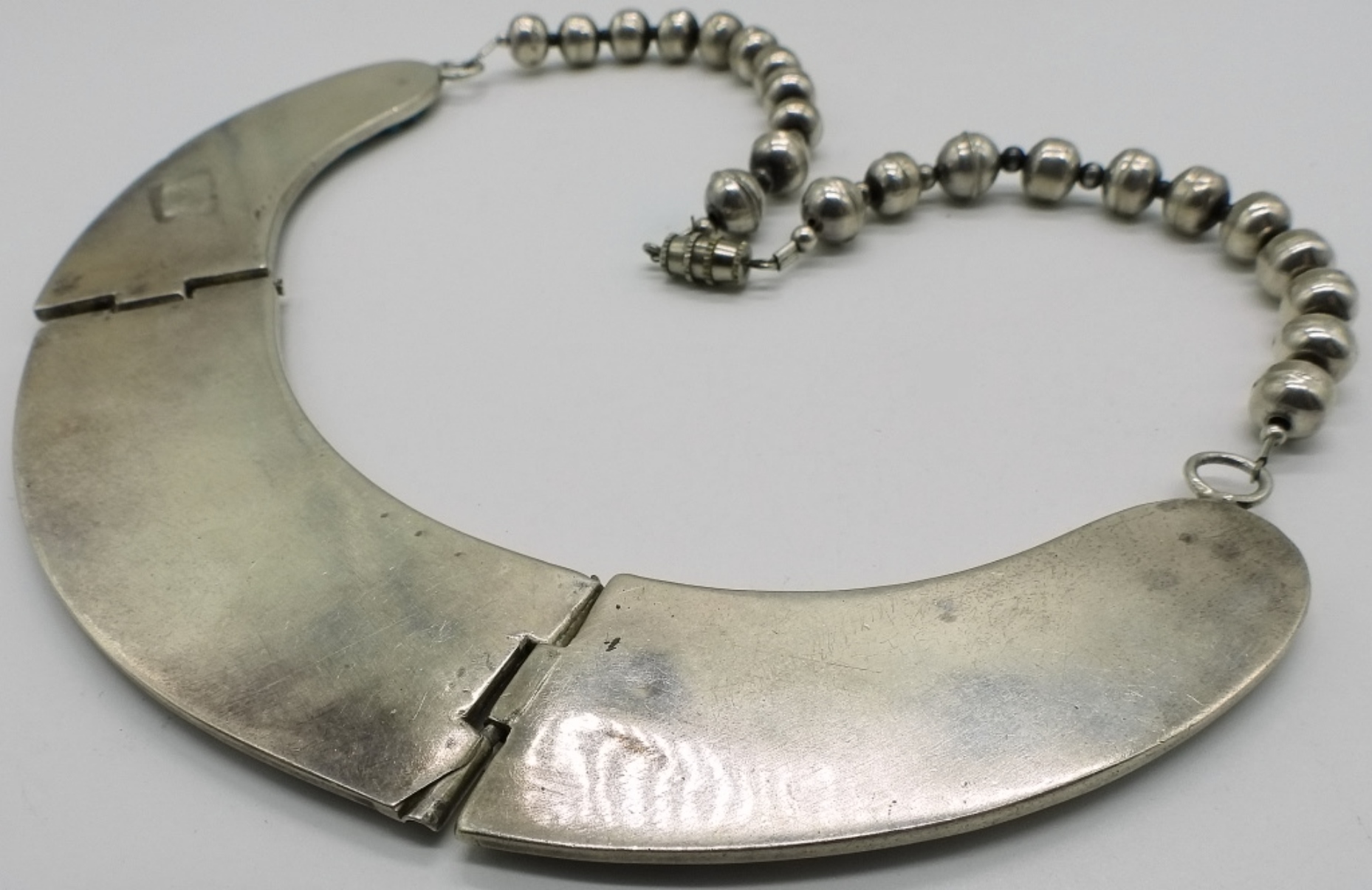 Sterling Silver Turquoise Inlay Necklace, 14 inche