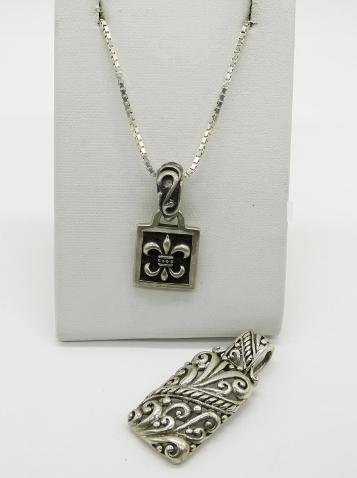 Two Sterling Pendants & Chain