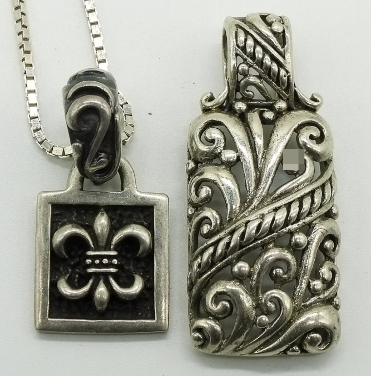 Two Sterling Pendants & Chain