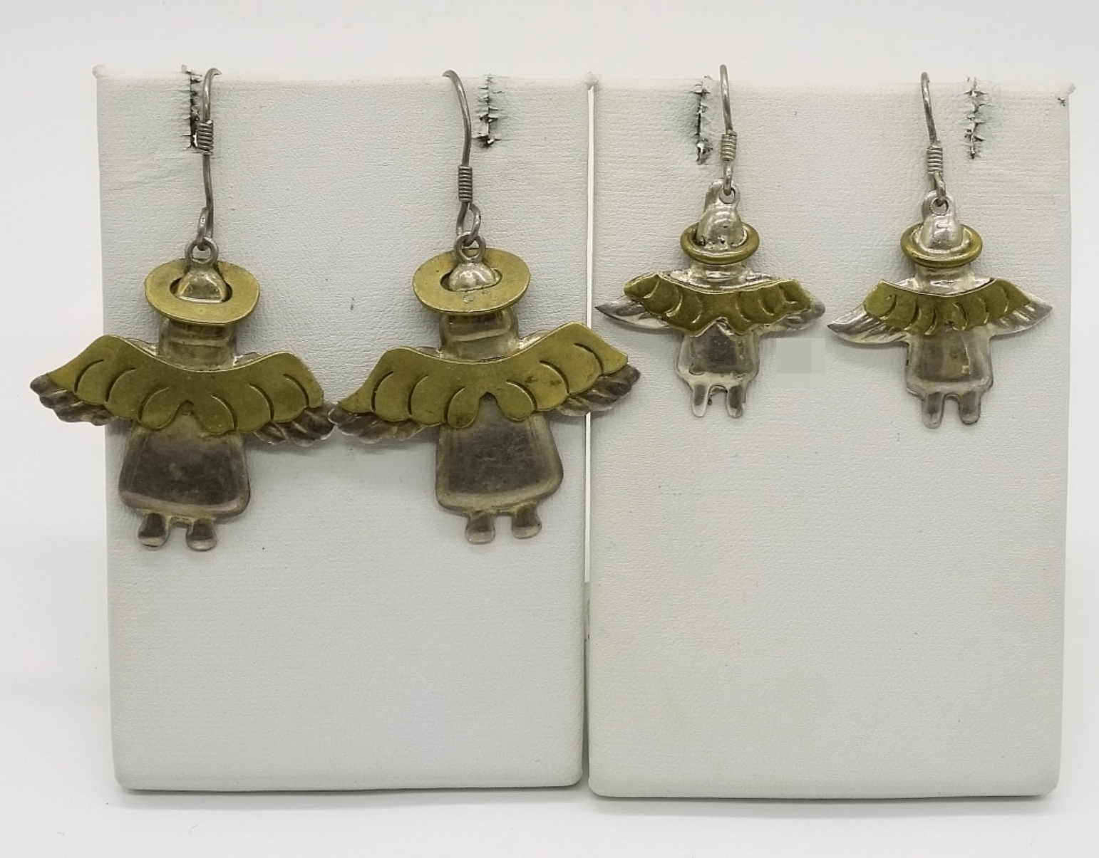 2 Pair Sterling Angel Earrings, Mexico