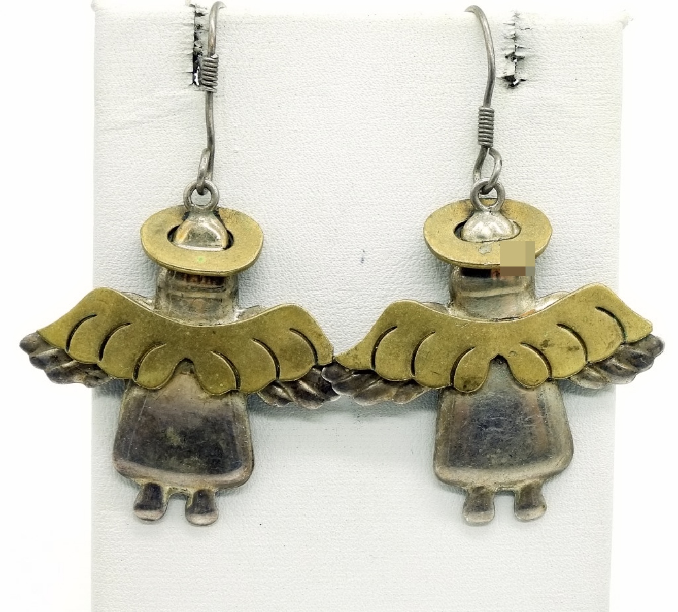 2 Pair Sterling Angel Earrings, Mexico