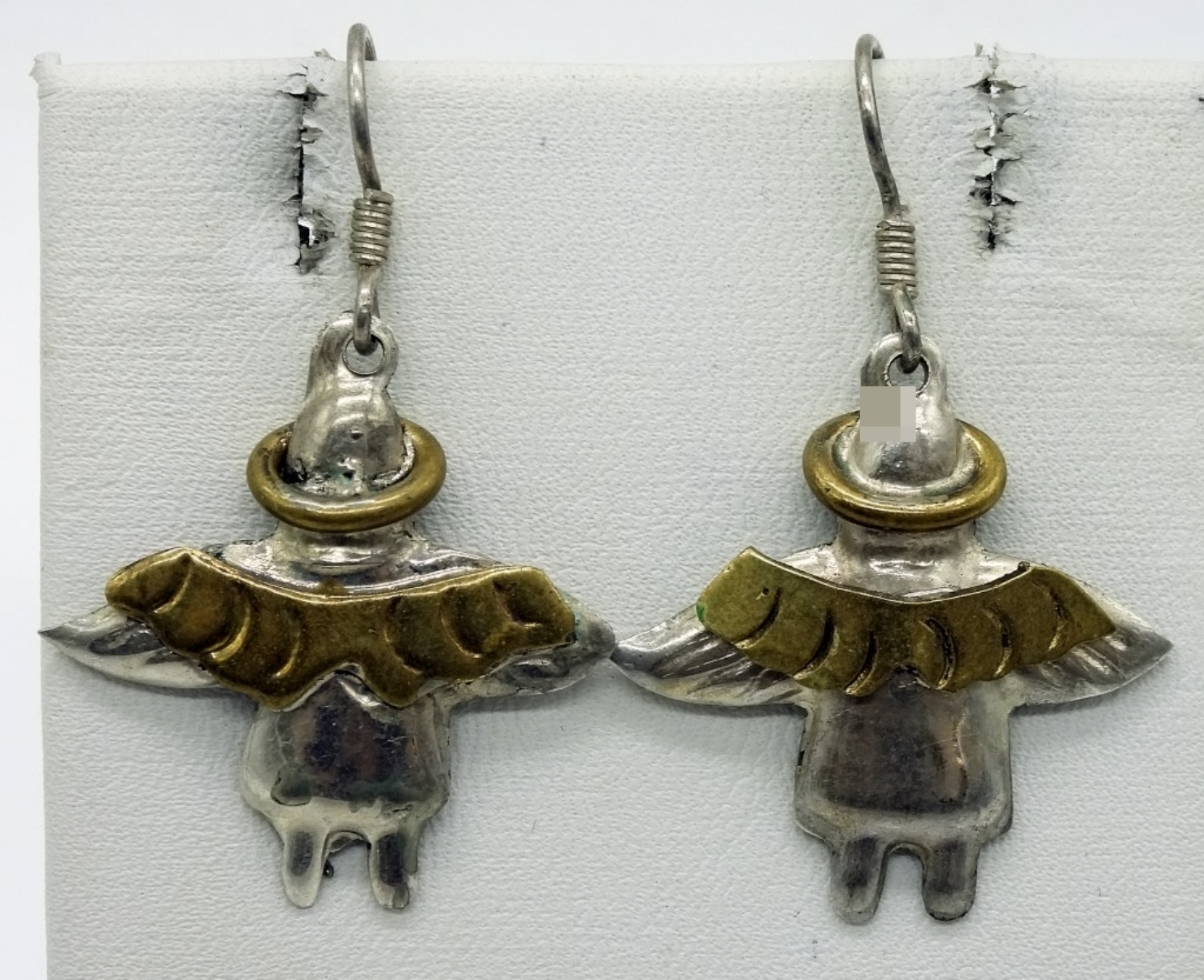 2 Pair Sterling Angel Earrings, Mexico