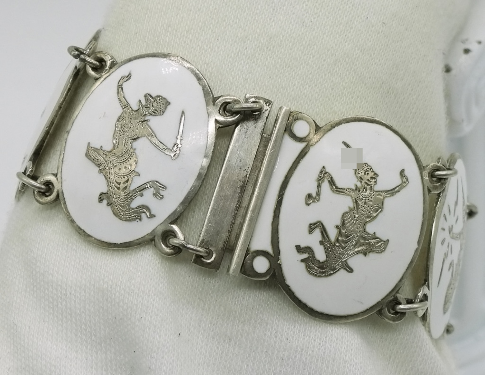 Sterling Silver Siam Enamel Bracelet