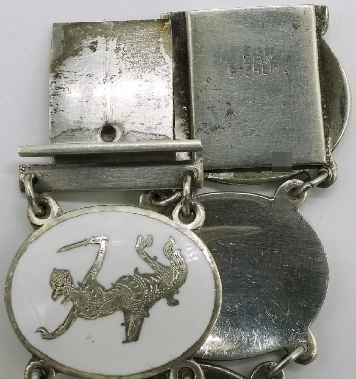 Sterling Silver Siam Enamel Bracelet