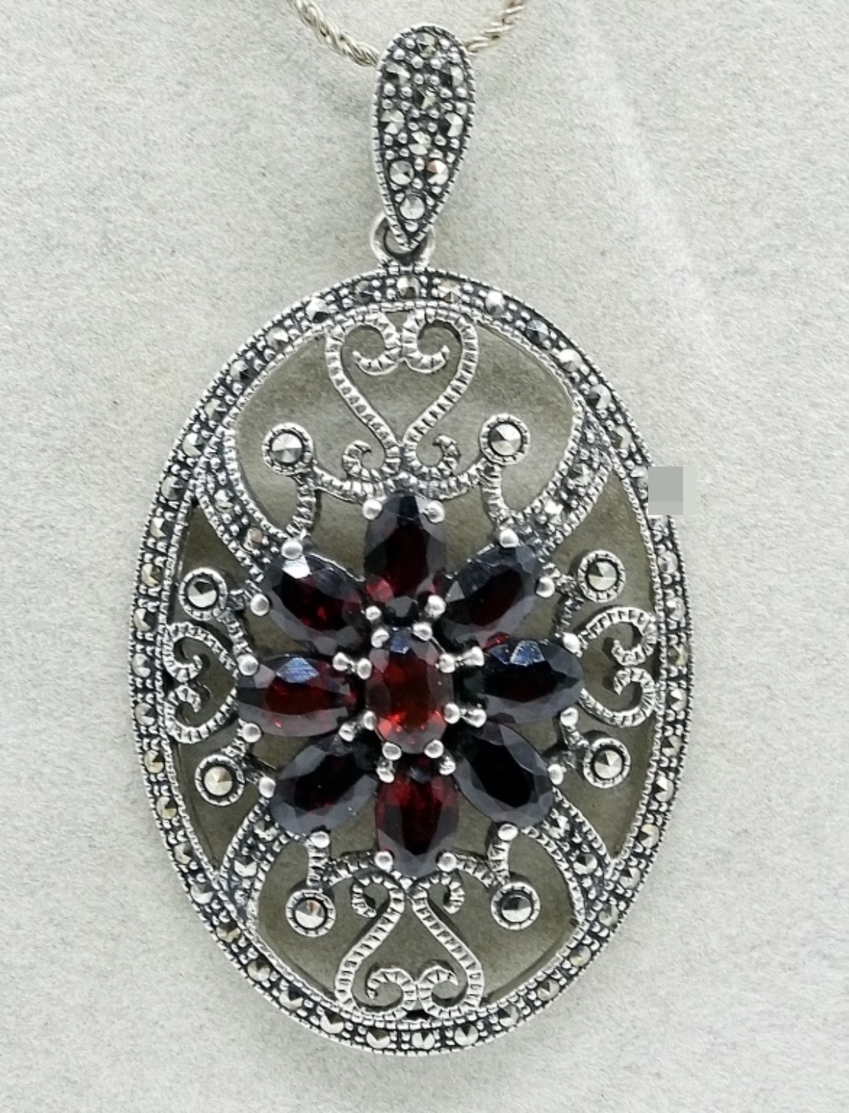 2 Garnet & Amethyst 925 Necklaces