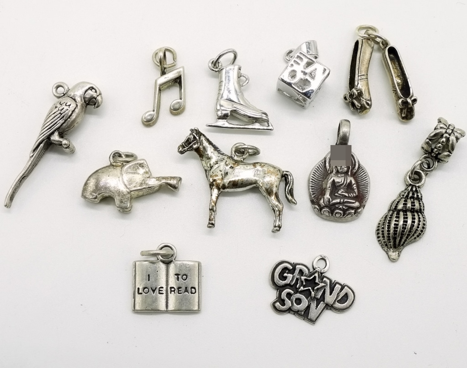 Vintage Sterling Silver Charm Lot, 11 Pieces