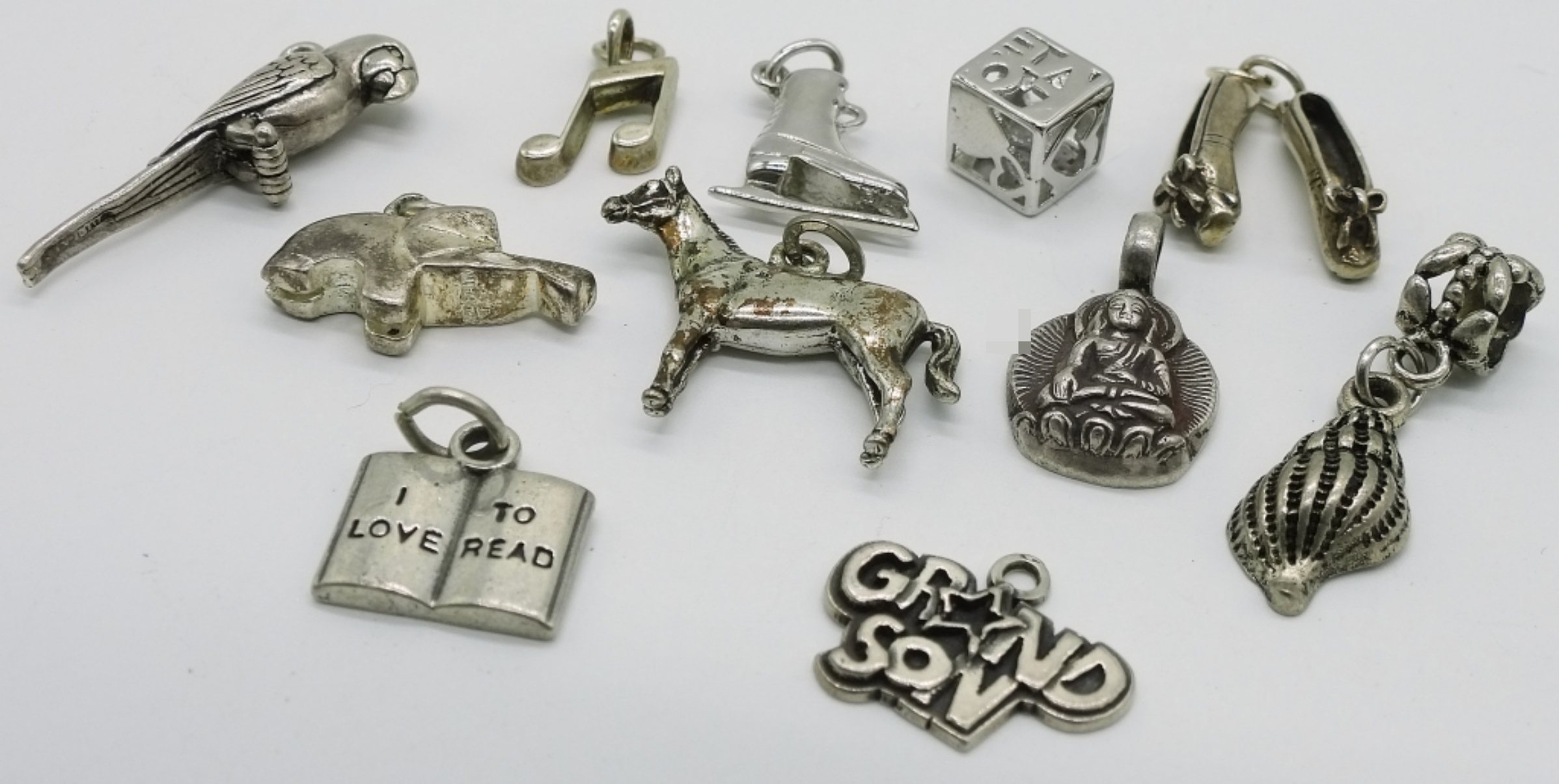 Vintage Sterling Silver Charm Lot, 11 Pieces