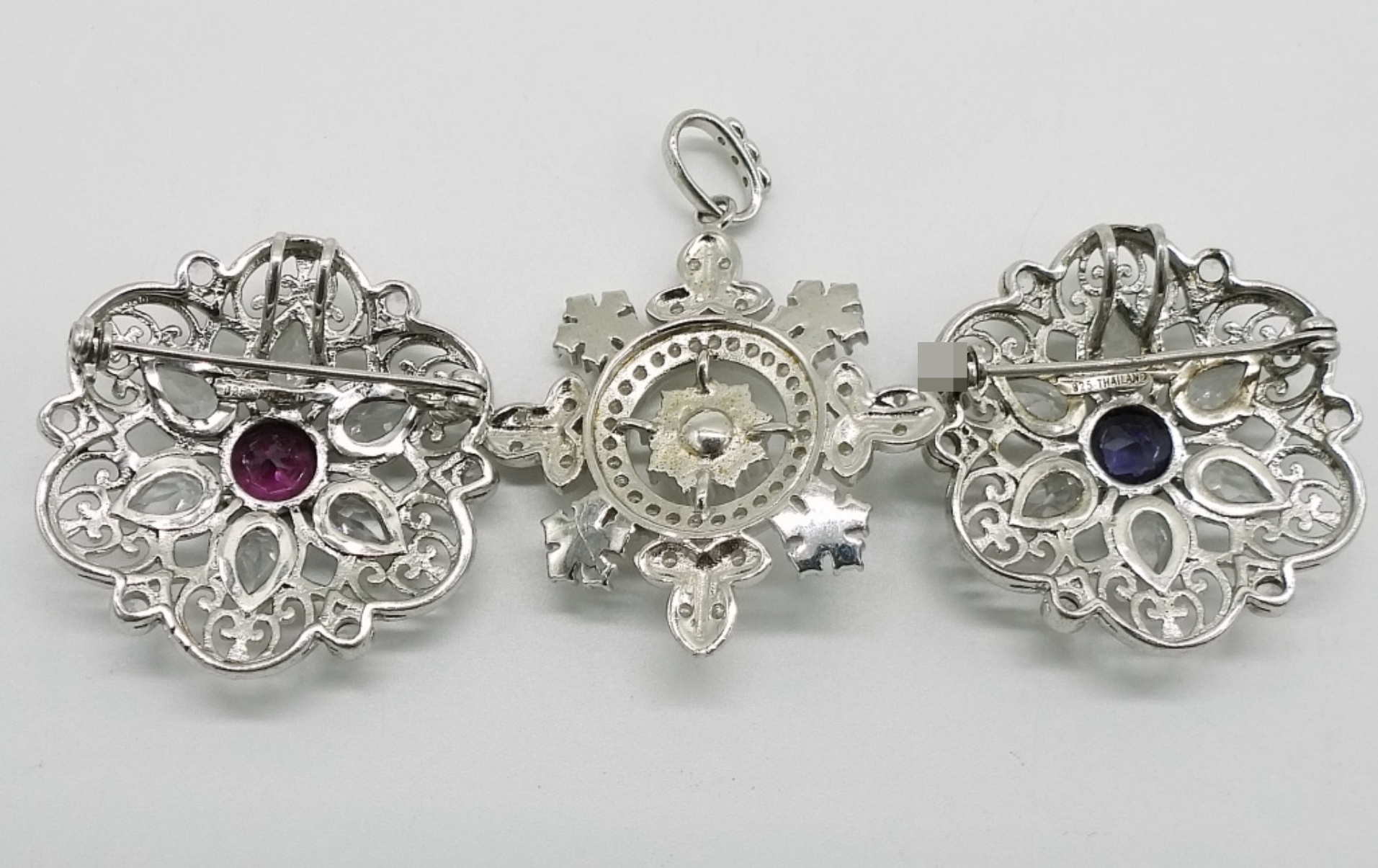 3 Gemstone & Sterling Pendants