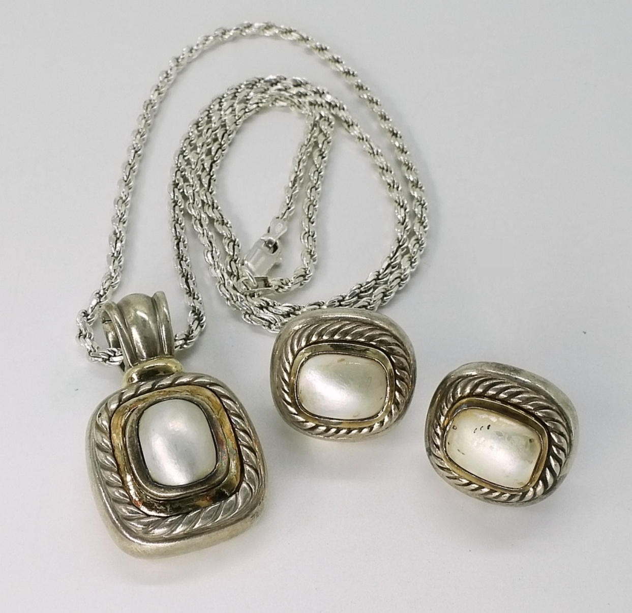David Yurman Sterling Pearl Set