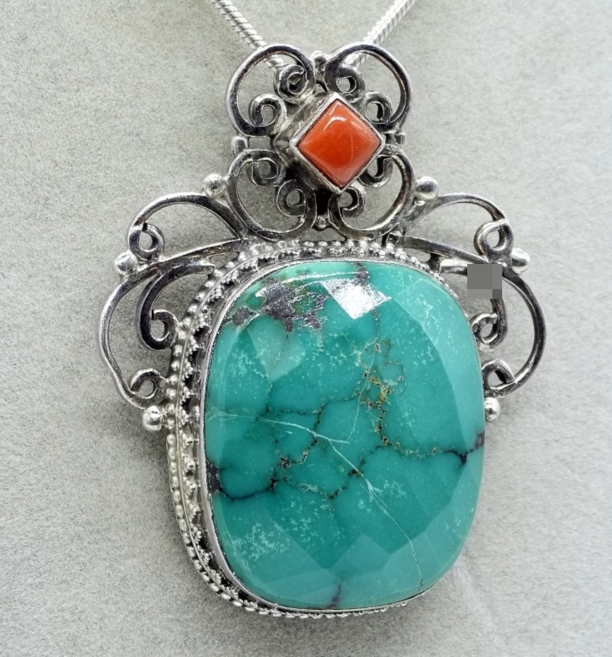 Large Turquoise Sterling Necklace