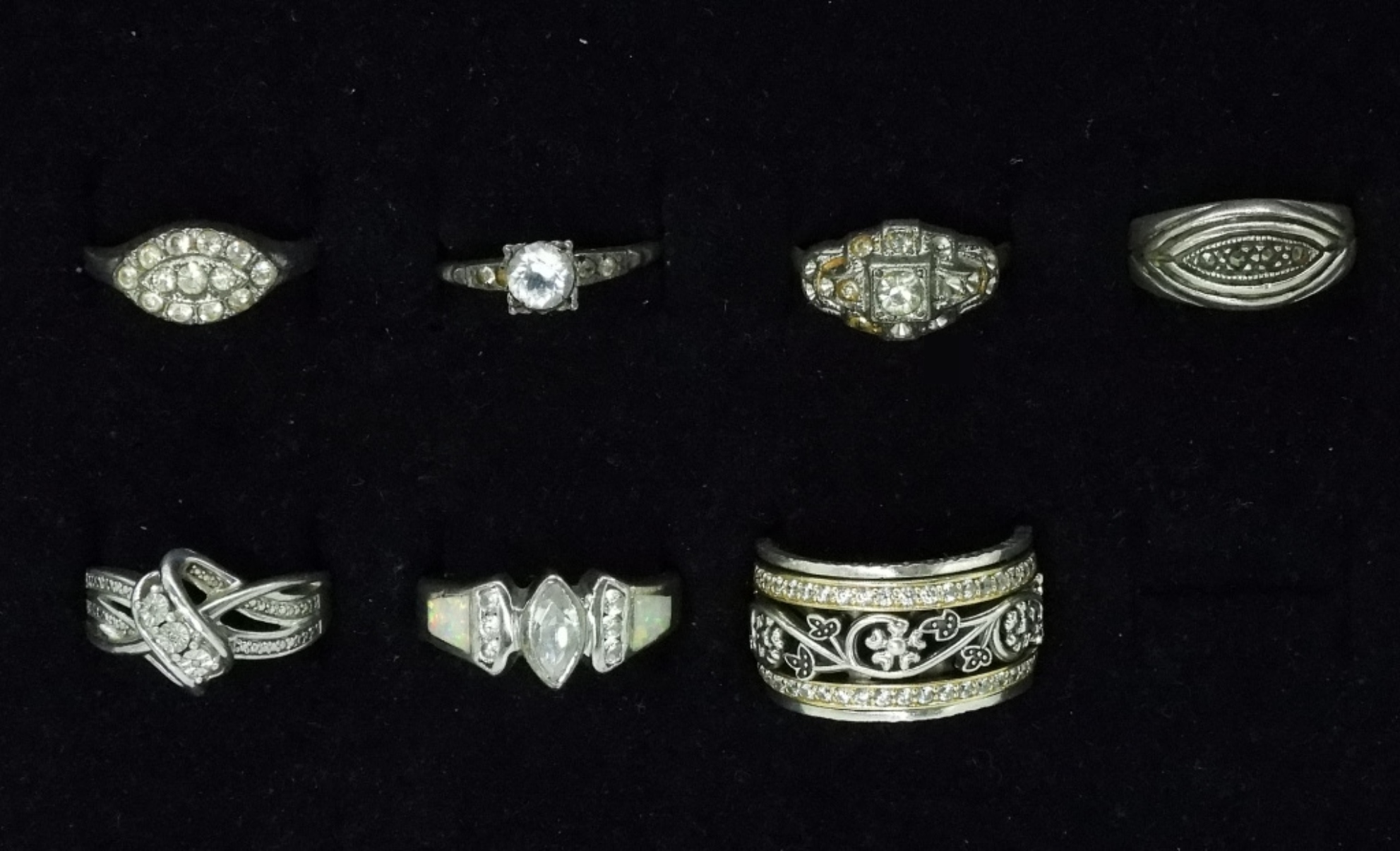 7 Vintage Sterling Rings