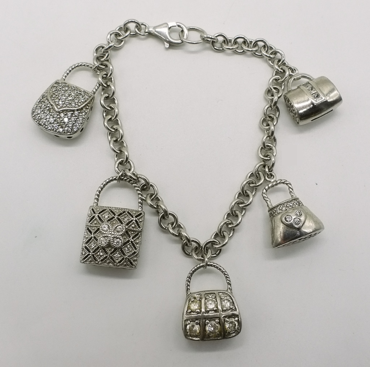 Sterling Silver Handbag Charm Bracelet