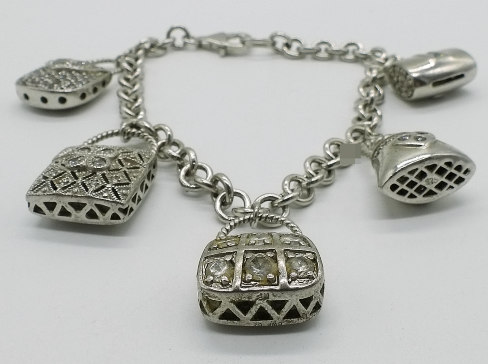Sterling Silver Handbag Charm Bracelet