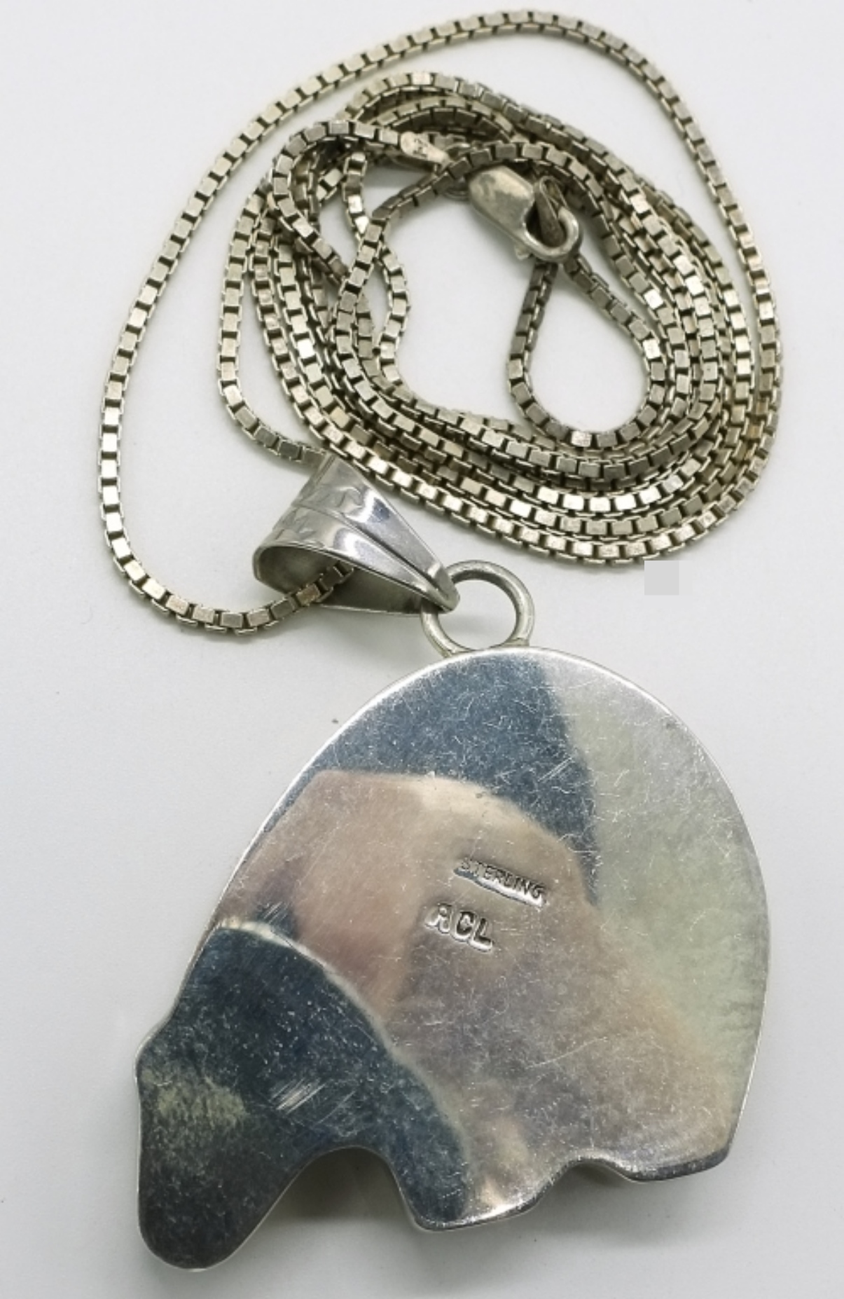 Large Bear Pendant & Chain, Sterling
