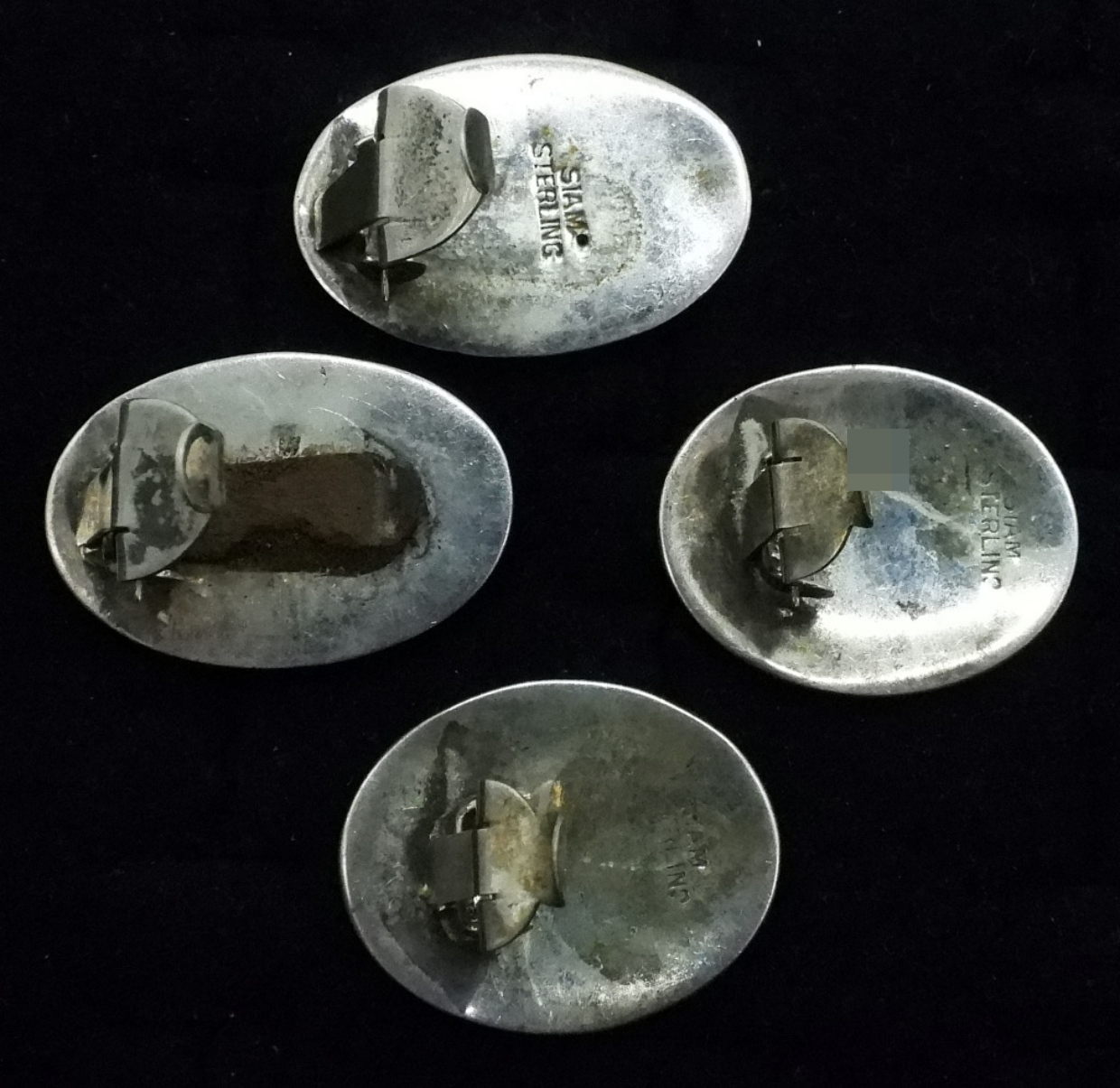 2 Pair White Siam Sterling Earrings