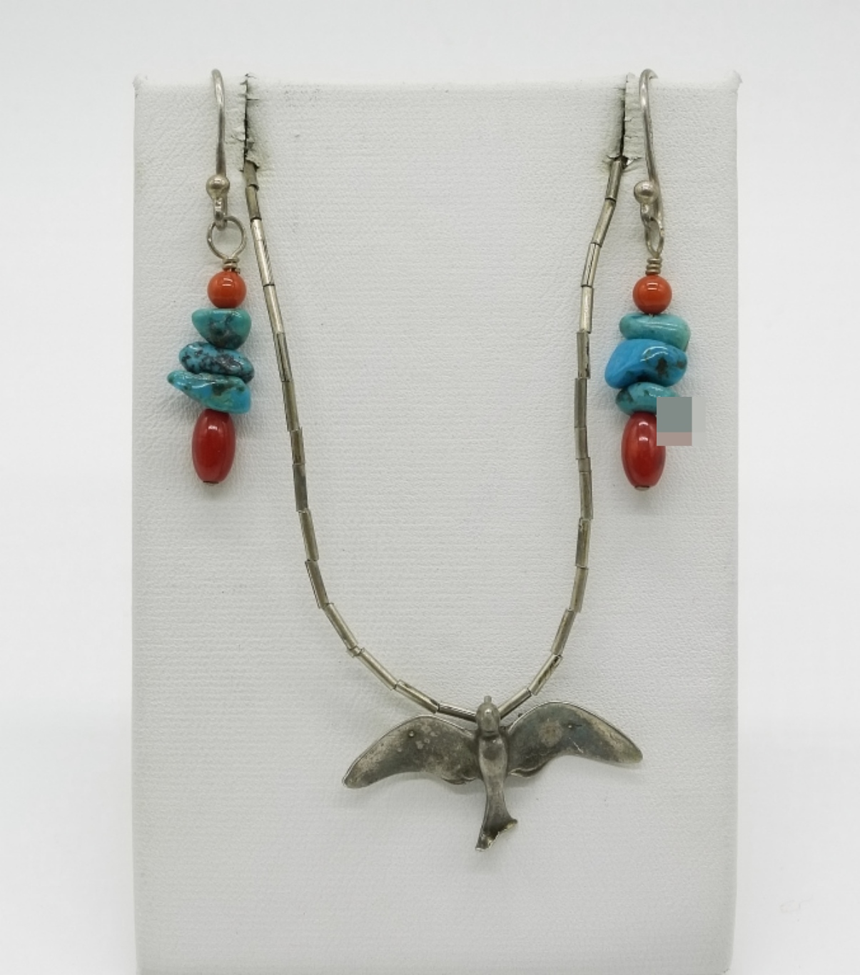 Liquid Sterling Necklace & Turquoise Earrings