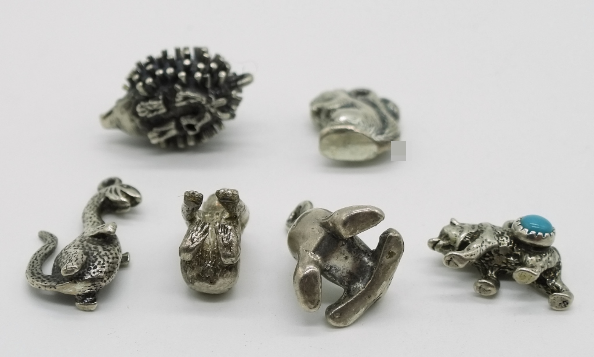 6 Vintage Sterling Animal Charms