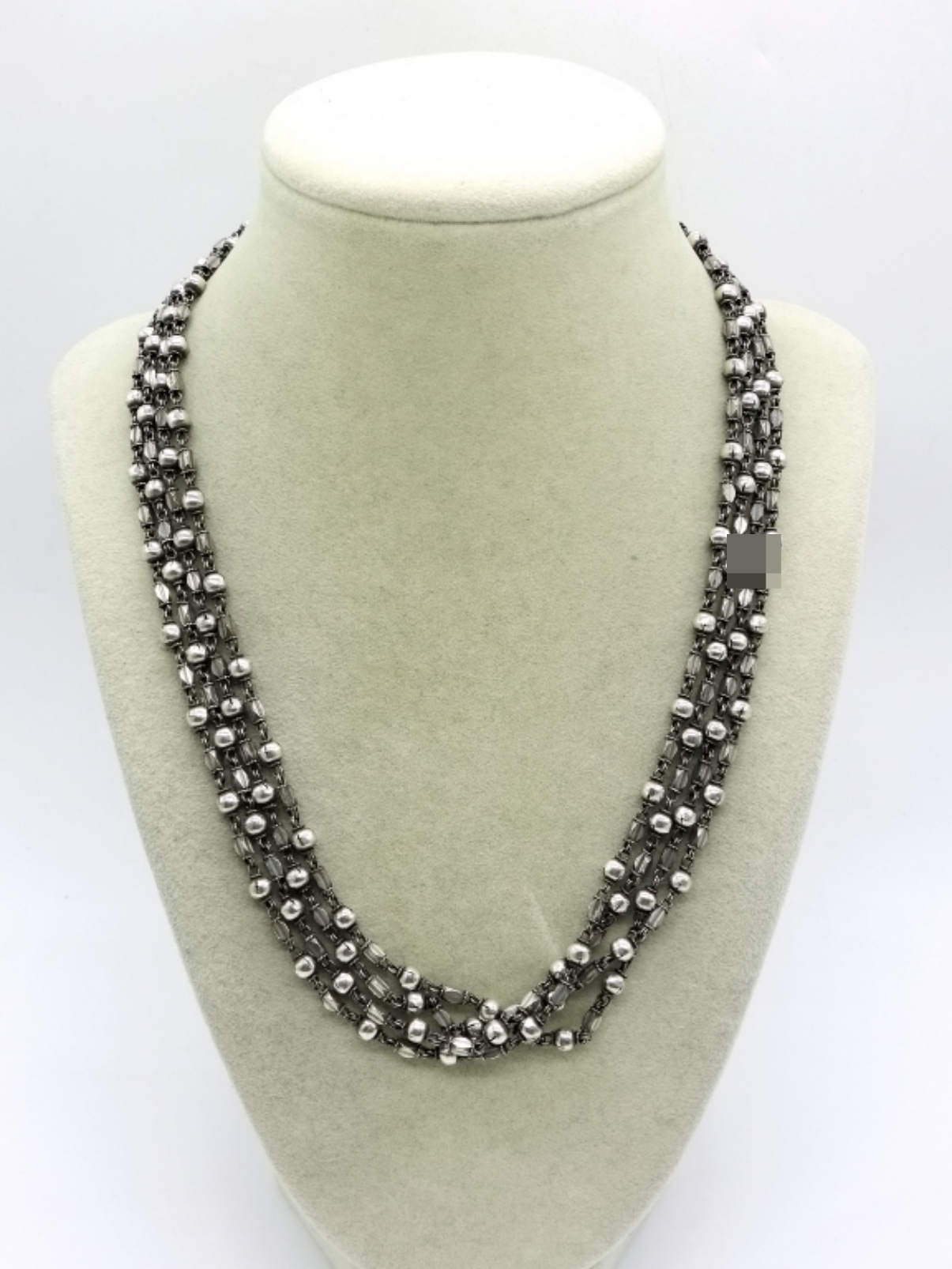900 Silver, Ball & Tube Chain Necklace